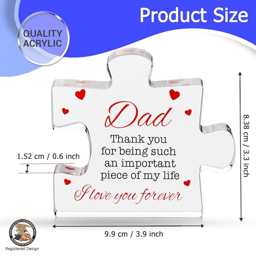 Minimalist VELENTI Fathers Day Dad Birthday Gift - Engraved Acrylic Block