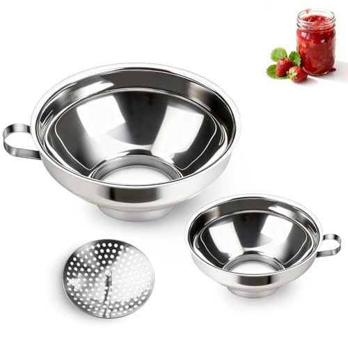 Minimalist Canning Funnel with Strainer, Wide Mouth Funnels for Essentials