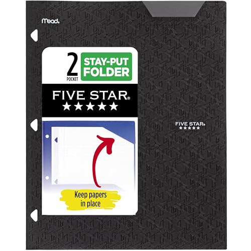 Modern Five Star 2-Pocket Folder, Plastic Folder with Essentials