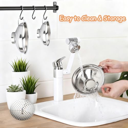 Minimalist Canning Funnel with Strainer, Wide Mouth Funnels for Essentials