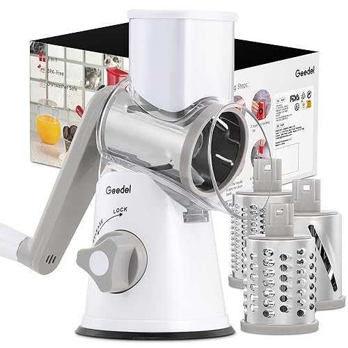 Eco-Friendly Geedel Rotary Cheese Grater, Kitchen Mandoline Vegetable Slicer Collection