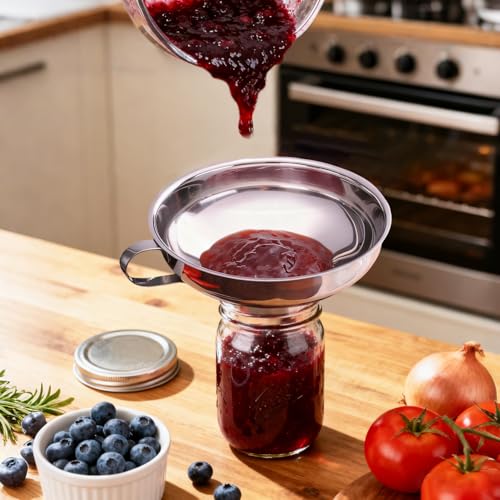 Minimalist Canning Funnel with Strainer, Wide Mouth Funnels for Essentials